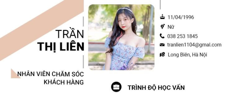 Phần thông tin cá nhân trong CV chăm sóc khách hàng