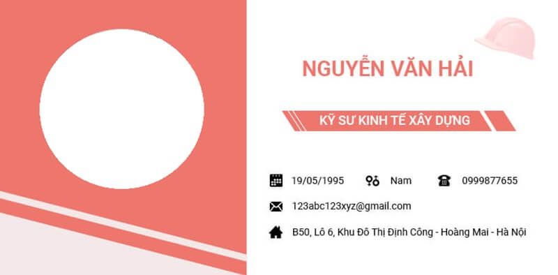 Thông tin cá nhân - tạo ấn tượng với hình ảnh chuyên nghiệp và thông tin chi tiết