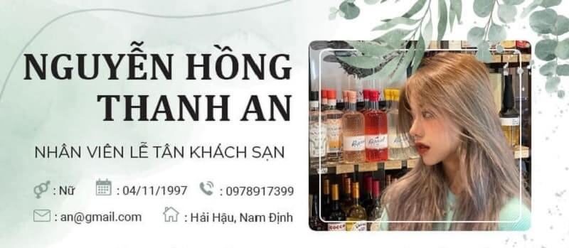 Phần thông tin cá nhân trong CV nhà hàng khách sạn