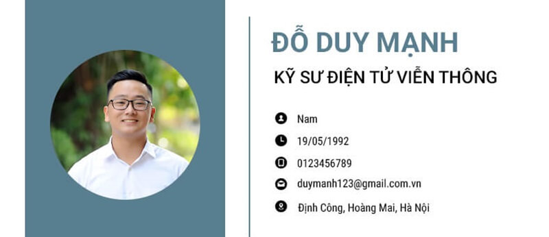Phần thông tin cá nhân trong CV xin việc bưu chính viễn thông