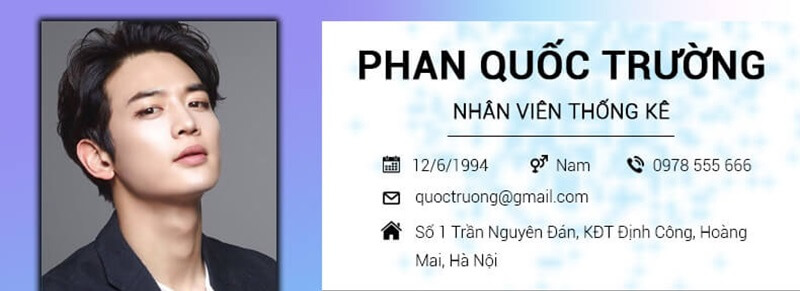 Phần thông tin cá nhân trong CV xin việc ngành thống kê