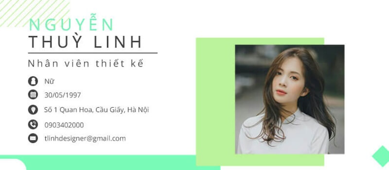 Phần thông tin cá nhân trong CV thiết kế mỹ thuật