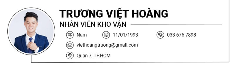 Phần thông tin cá nhân trong CV xin việc vận chuyển giao nhận
