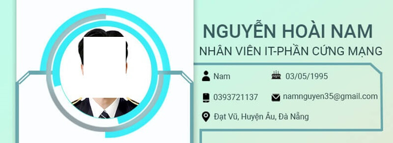 Phần thông tin cá nhân trong CV IT phần cứng mạng