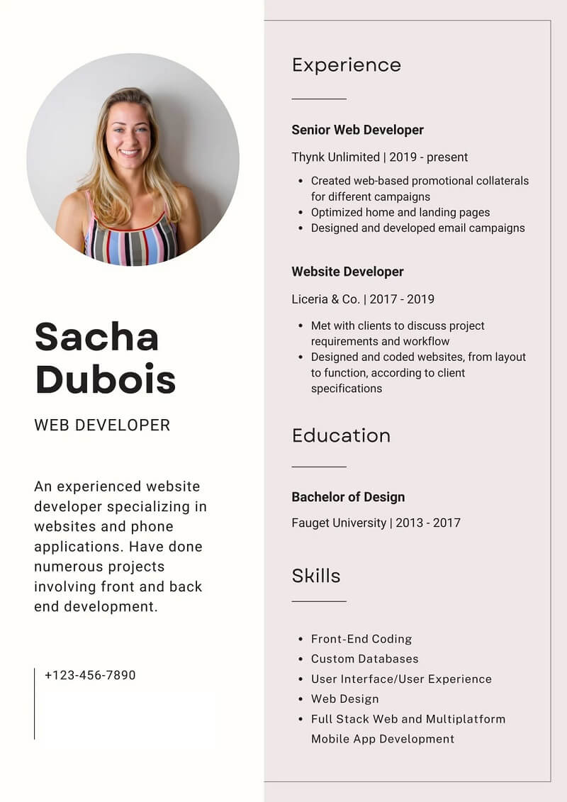 Mẫu CV IT tiếng Anh