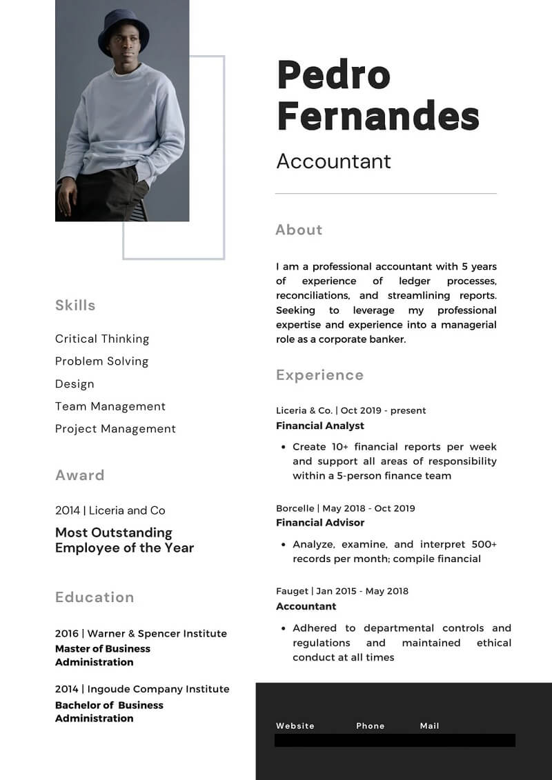 Mẫu CV xin việc Kế toán bằng tiếng Anh