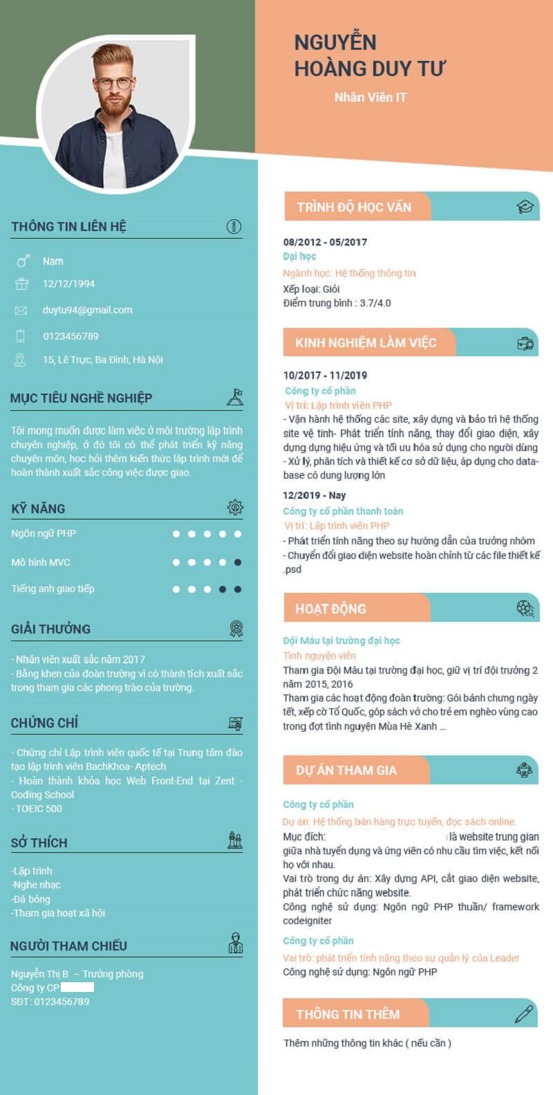 Cách sắp xếp thông tin trong CV xin việc IT