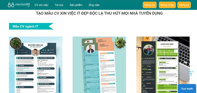 Topcvai - địa chỉ tạo CV IT uy tín, chuyên nghiệp
