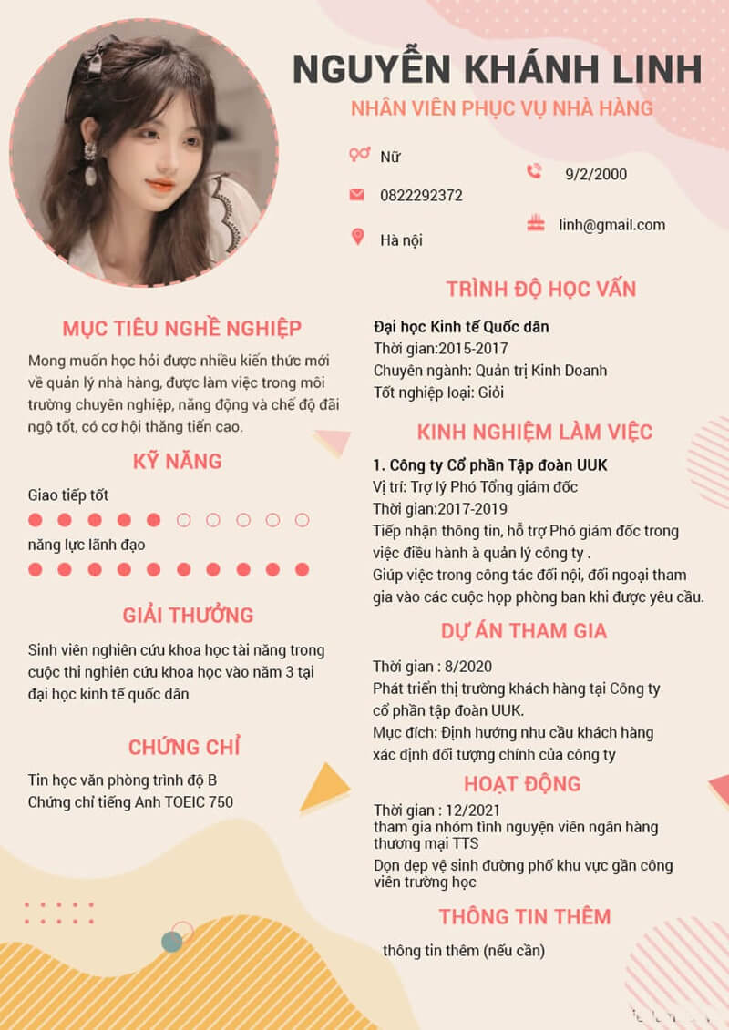 Tầm quan trọng của CV khi đi xin việc nhà hàng khách sạn