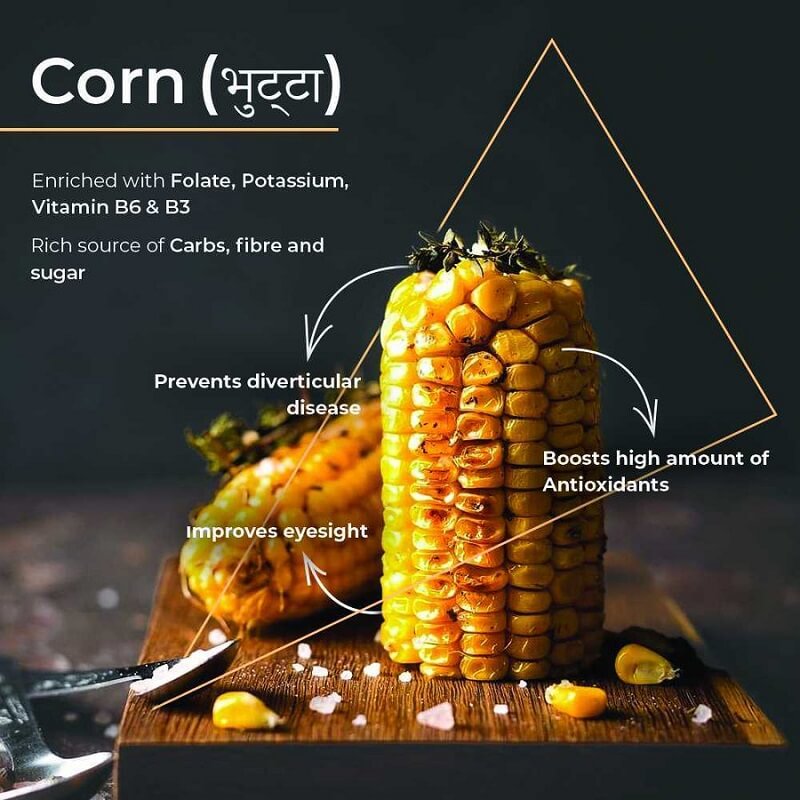 Infographic thể hiện giá trị dinh dưỡng của bắp ngô