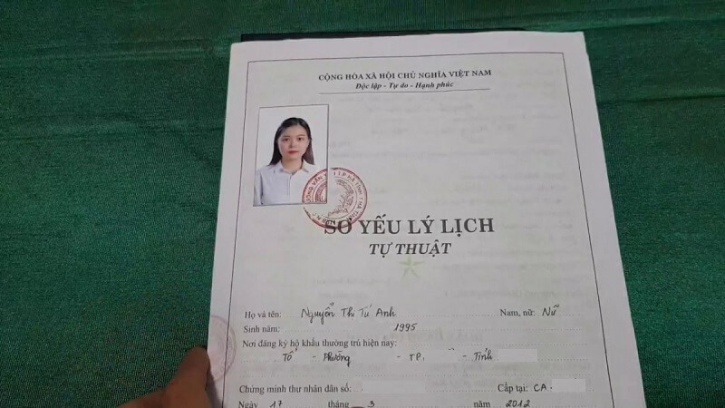 Xác nhận sơ yếu lý lịch tại địa phương