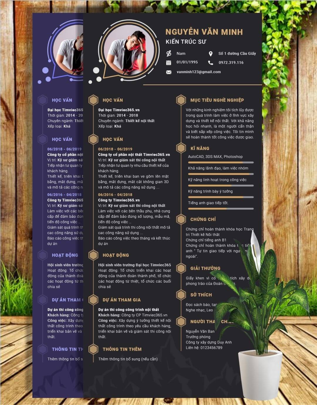 Mẫu CV xin việc Kiến trúc - nội thất 10 