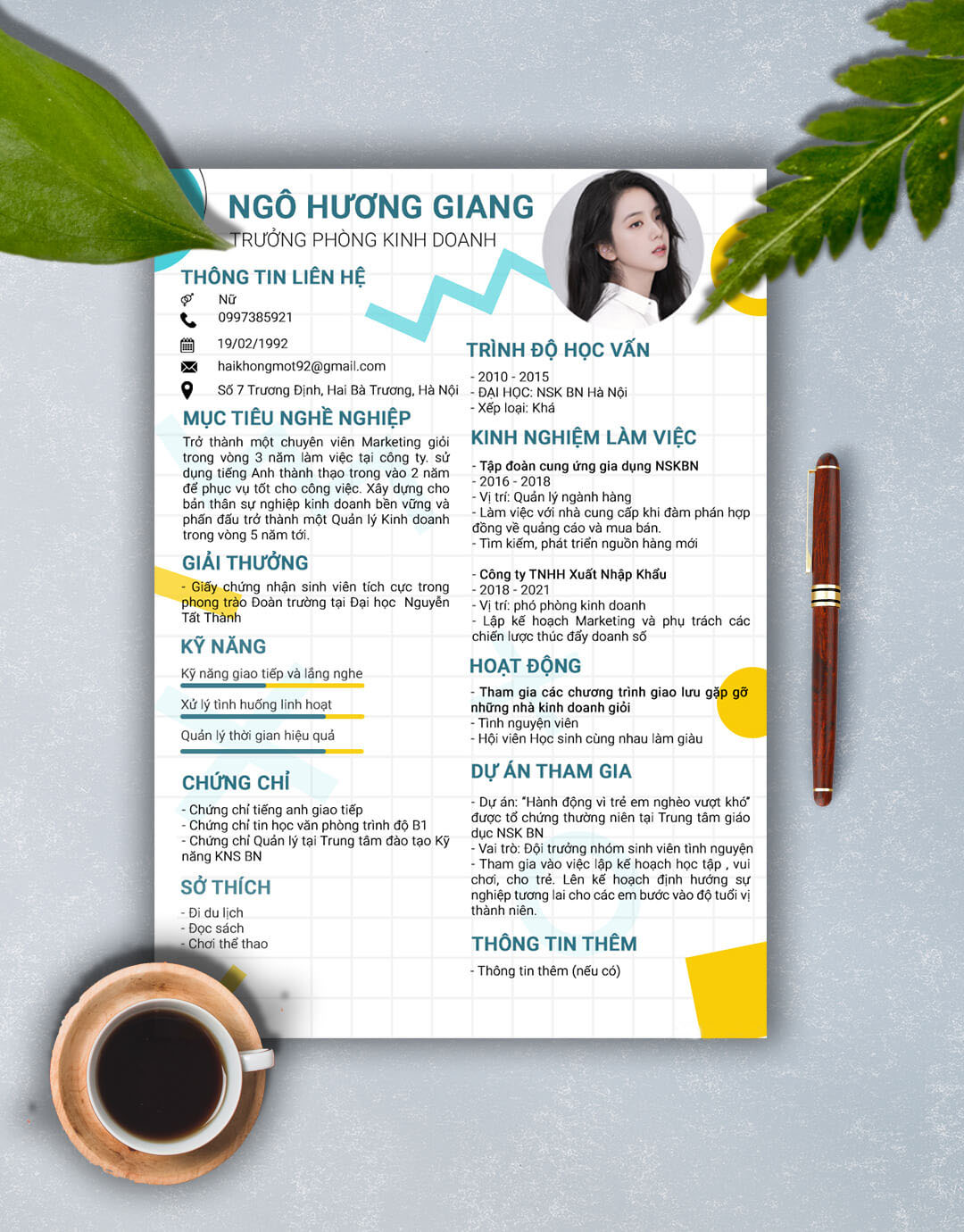 CV quản trị kinh doanh 07