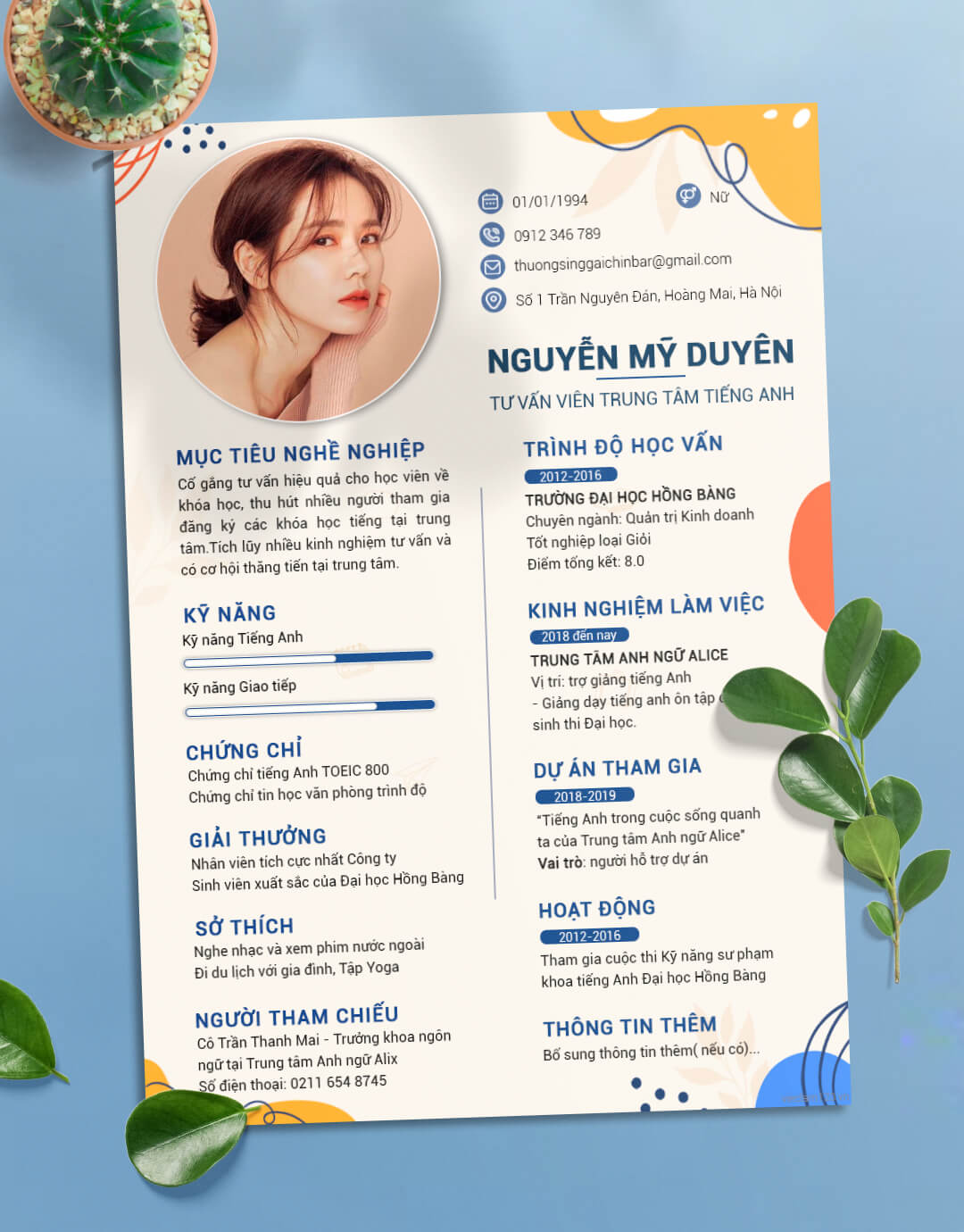 Mẫu CV xin việc Tư vấn 6