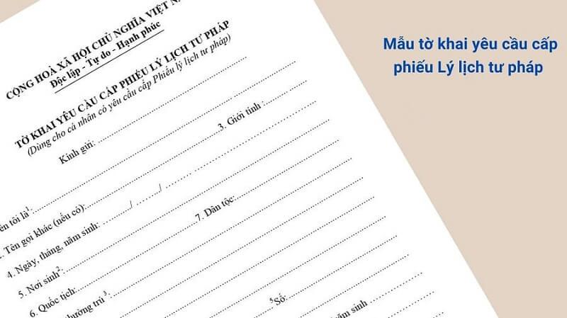 Tờ khai yêu cầu cấp Phiếu lý lịch tư pháp mẫu số 03/2013/TT–LLTP